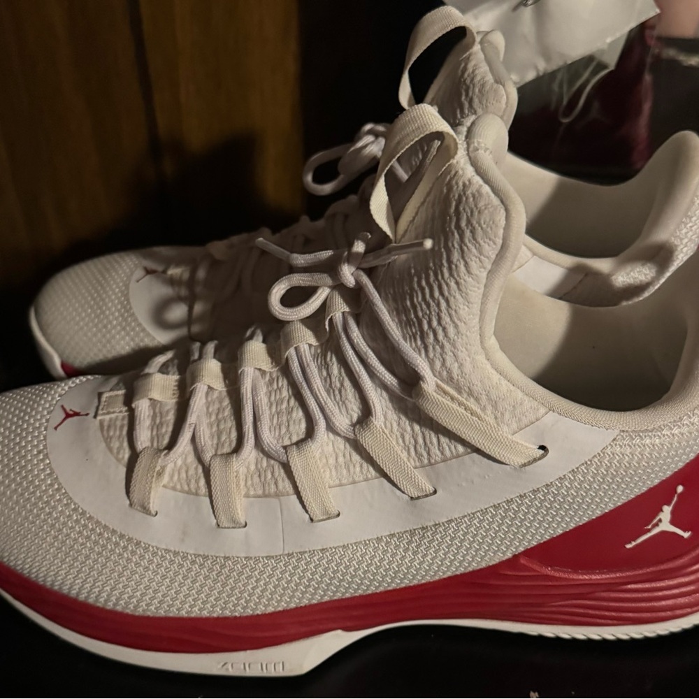 Jordan Athletic Shoes in White and Red